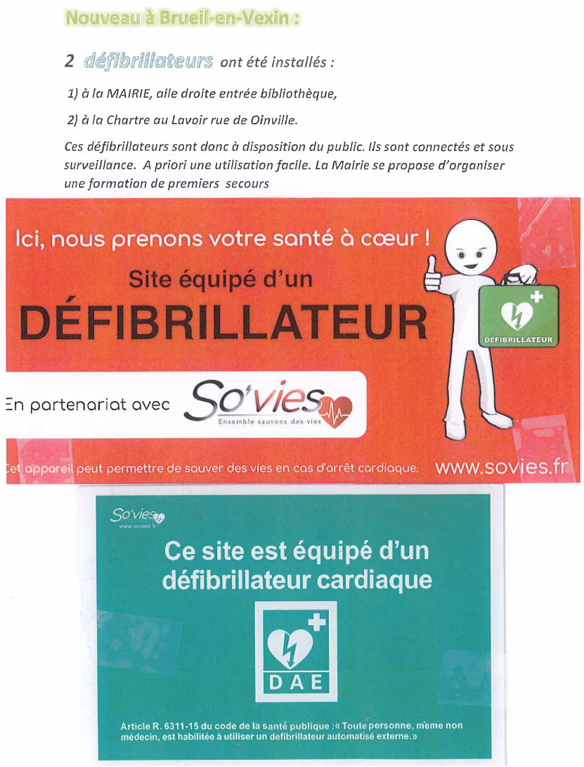 Brueil est maintenant équipé de deuxdéfibrilateurs