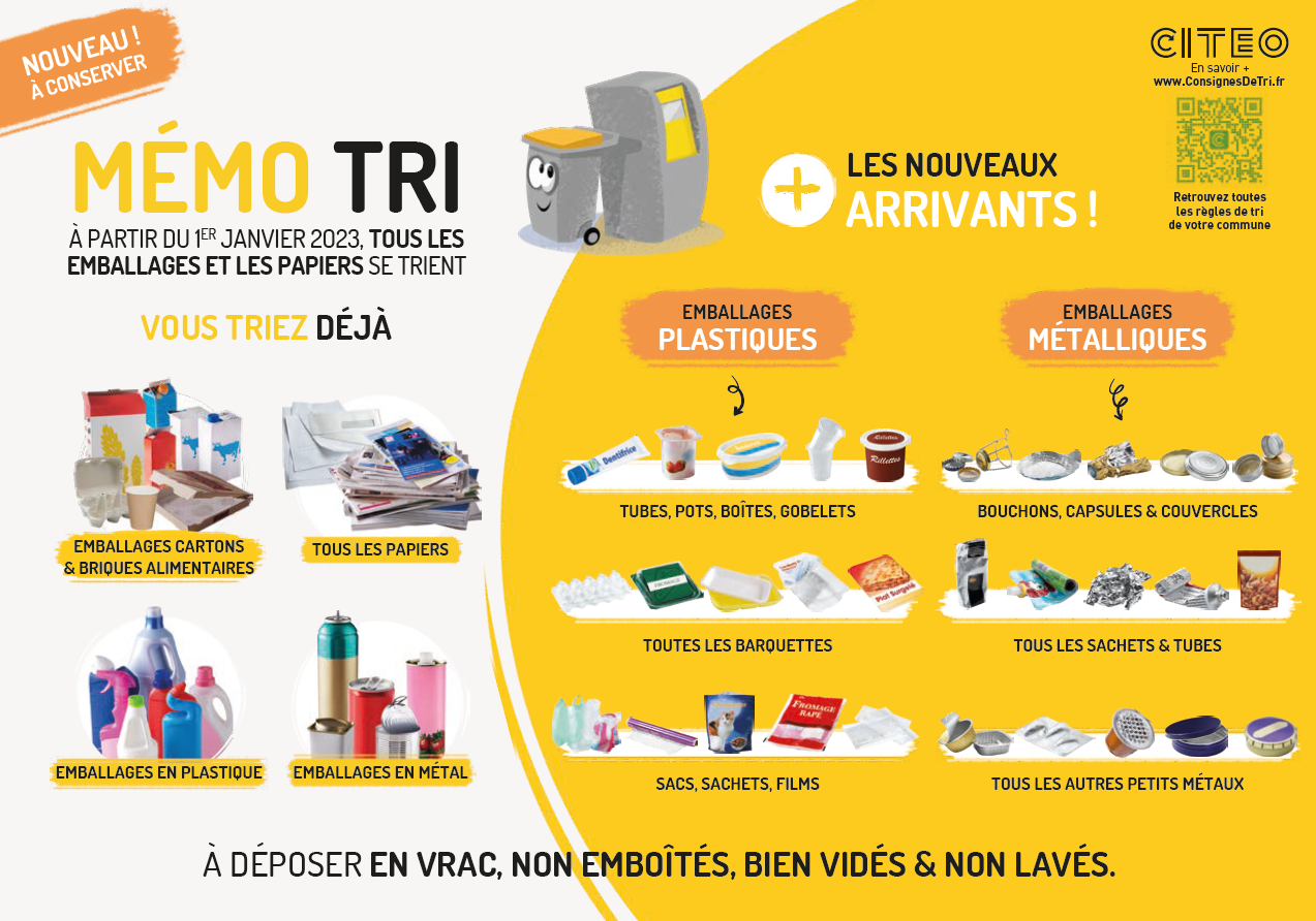 Nouvelles consignes de tri dès janvier 2023