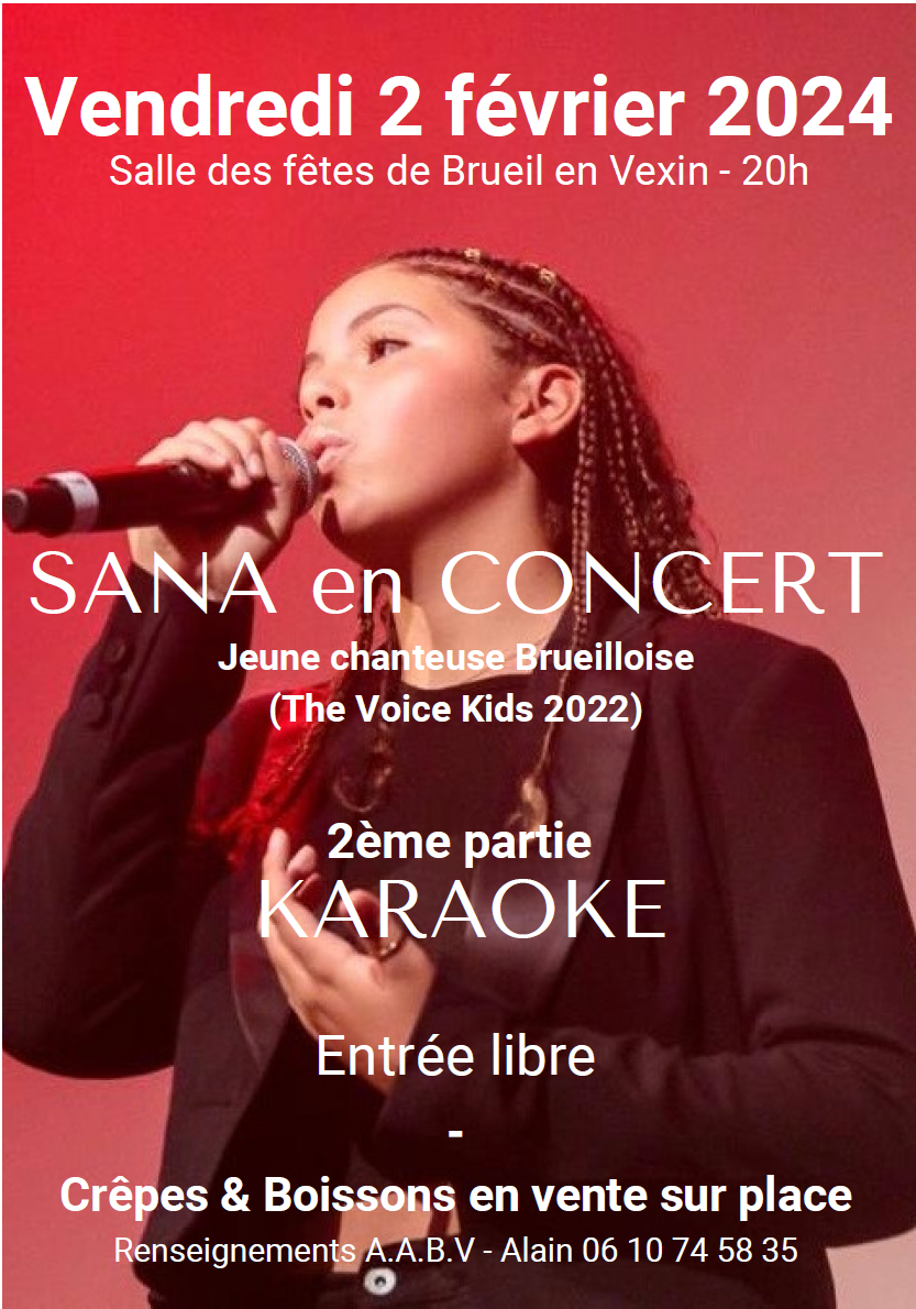 Concert de Sana et karaoké le 02 février