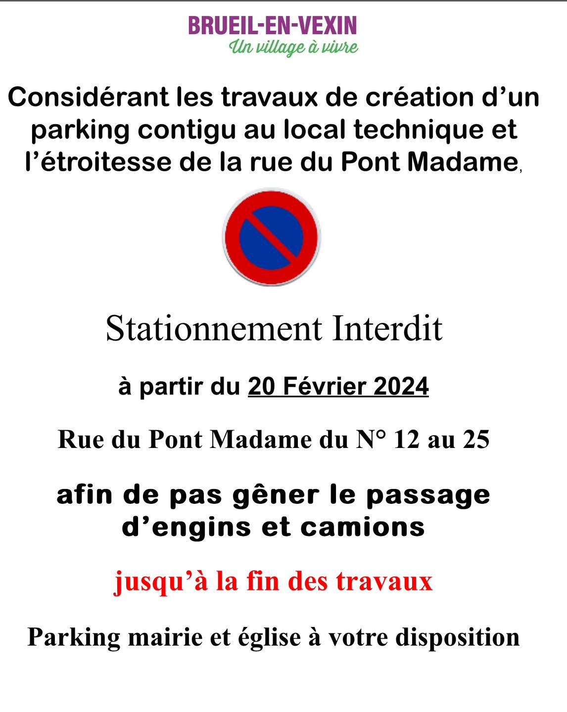 Info travaux rue du Pont-Madame